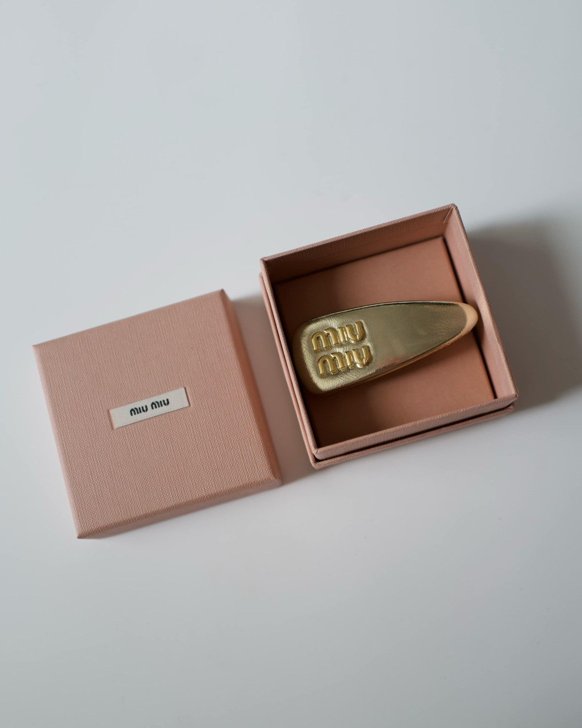 Miu Miu MIU MIU Nappa Leather Hair Clip PYRITE Size ONE SIZE - 1 Thumbnail