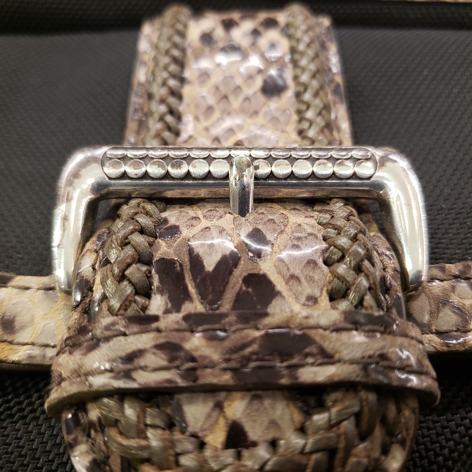 Brighton Womens Brighton Handbag Faux Python Trim Shoulder Bag Black Size ONE SIZE - 14 Thumbnail