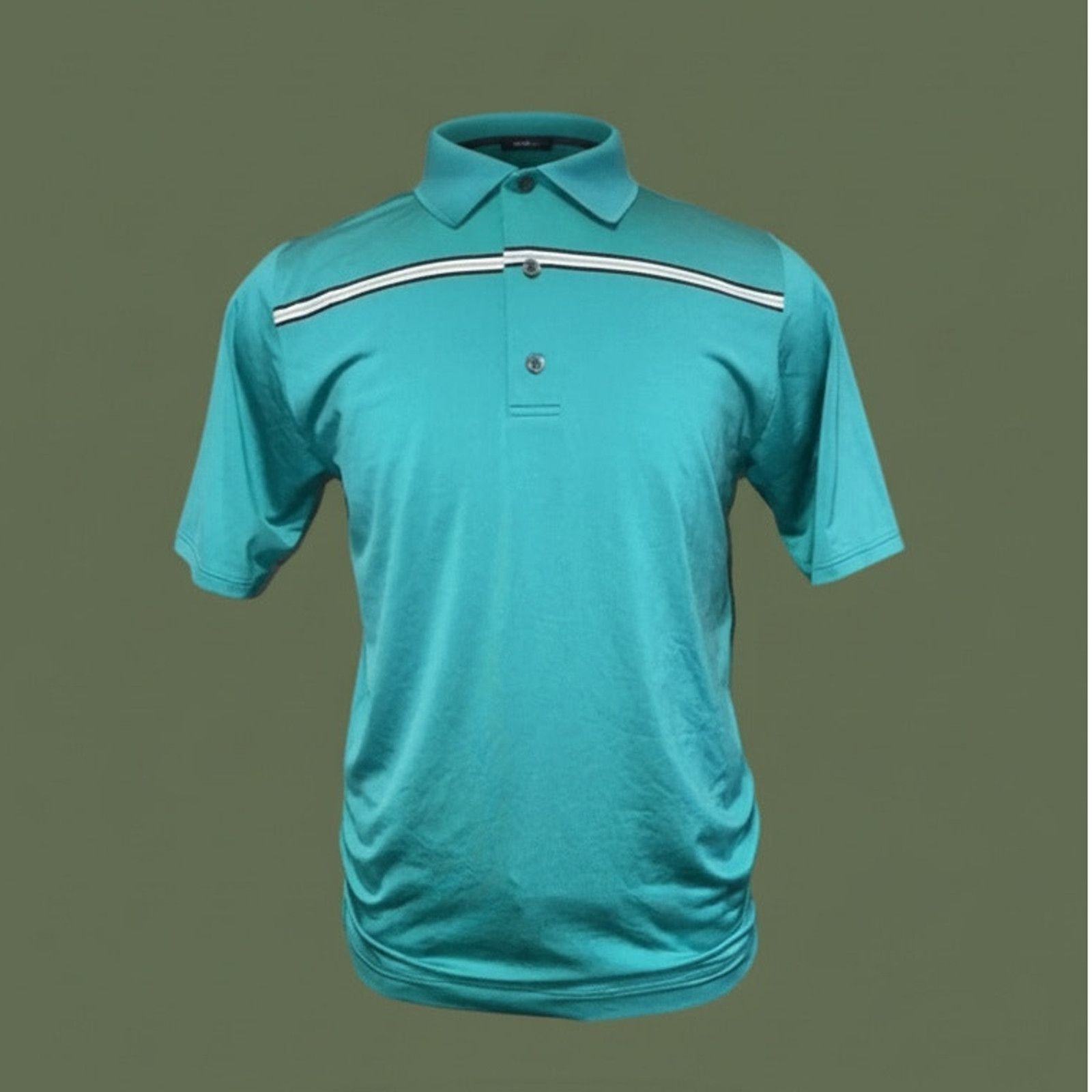 Footjoy FootJoy Polo Shirt Mens Large Green Striped Short Sleeve Size US L / EU 52-54 / 3 - 1 Thumbnail