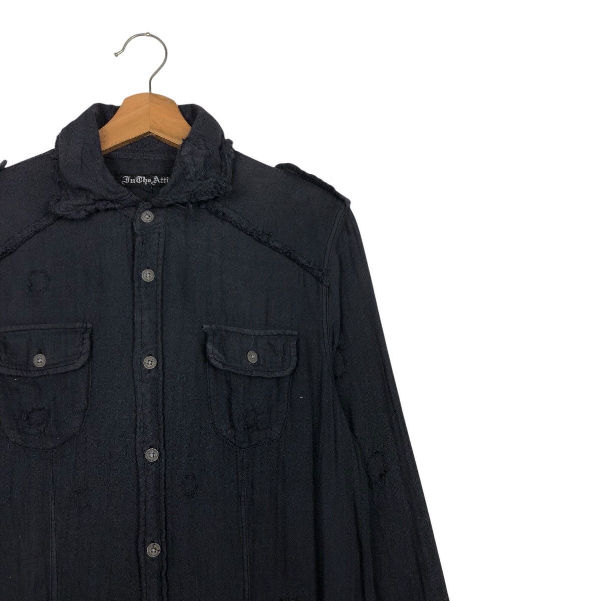 In The Attic 📌Rich Black Shirt Button Jacket In The Attic Punk Design Size US L / EU 52-54 / 3 - 7 Thumbnail