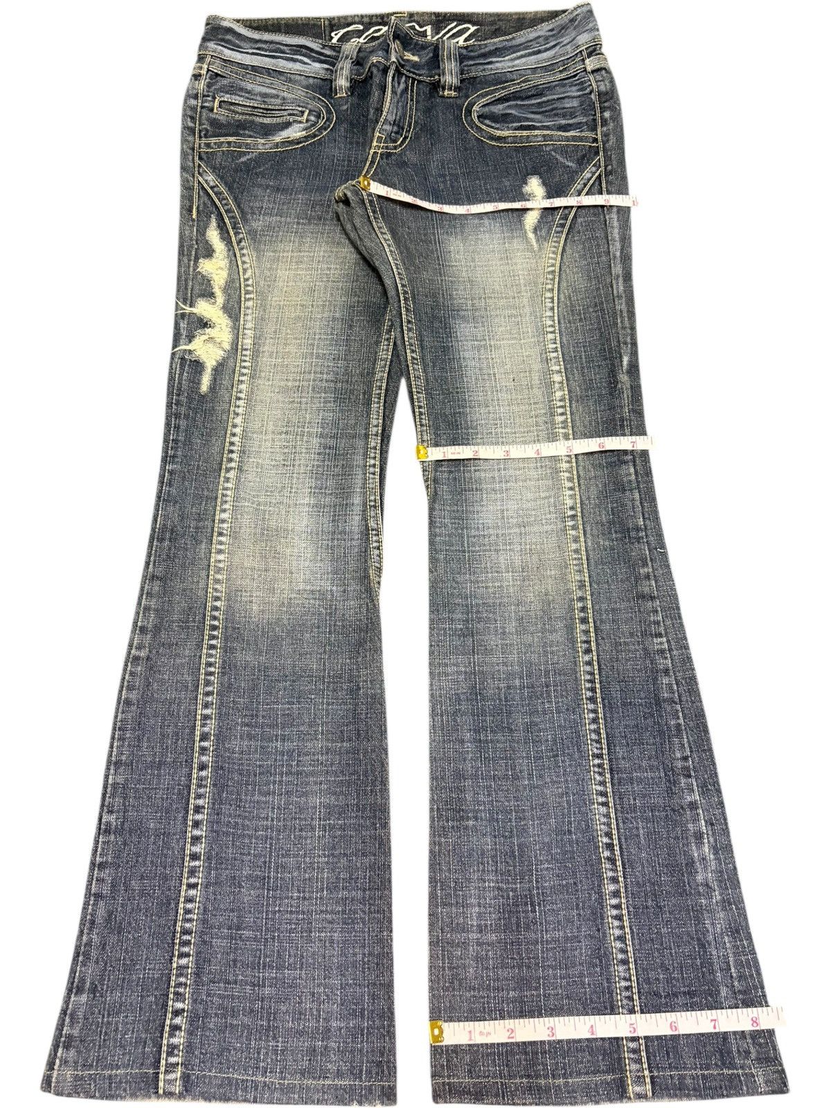 Hysteric Glamour Vintage Japanese Casva Distressed Flare Jeans Size 31" - 8 Thumbnail