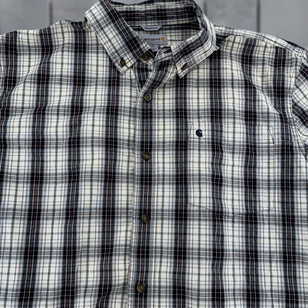 Carhartt Carhartt Plaid Button Down Short Sleeve Shirt XL Relaxed Fit Work Size US XL / EU 56 / 4 - 1 Thumbnail