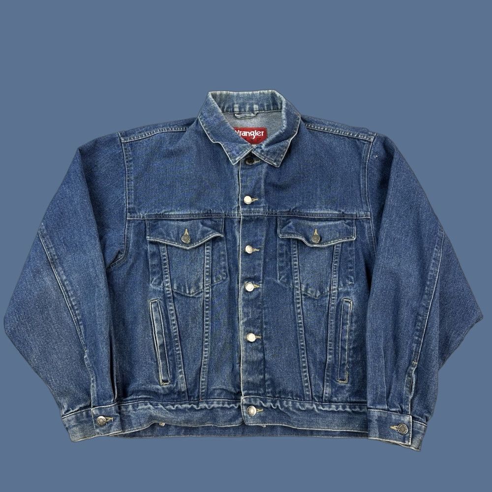 VINTAGE Wrangler Hero Jacket Mens M Blue Denim Trucker Cowboy Western 90s Wrangler Hero Jacket Mens M Blue Denim Trucker Cowboy Western 90s