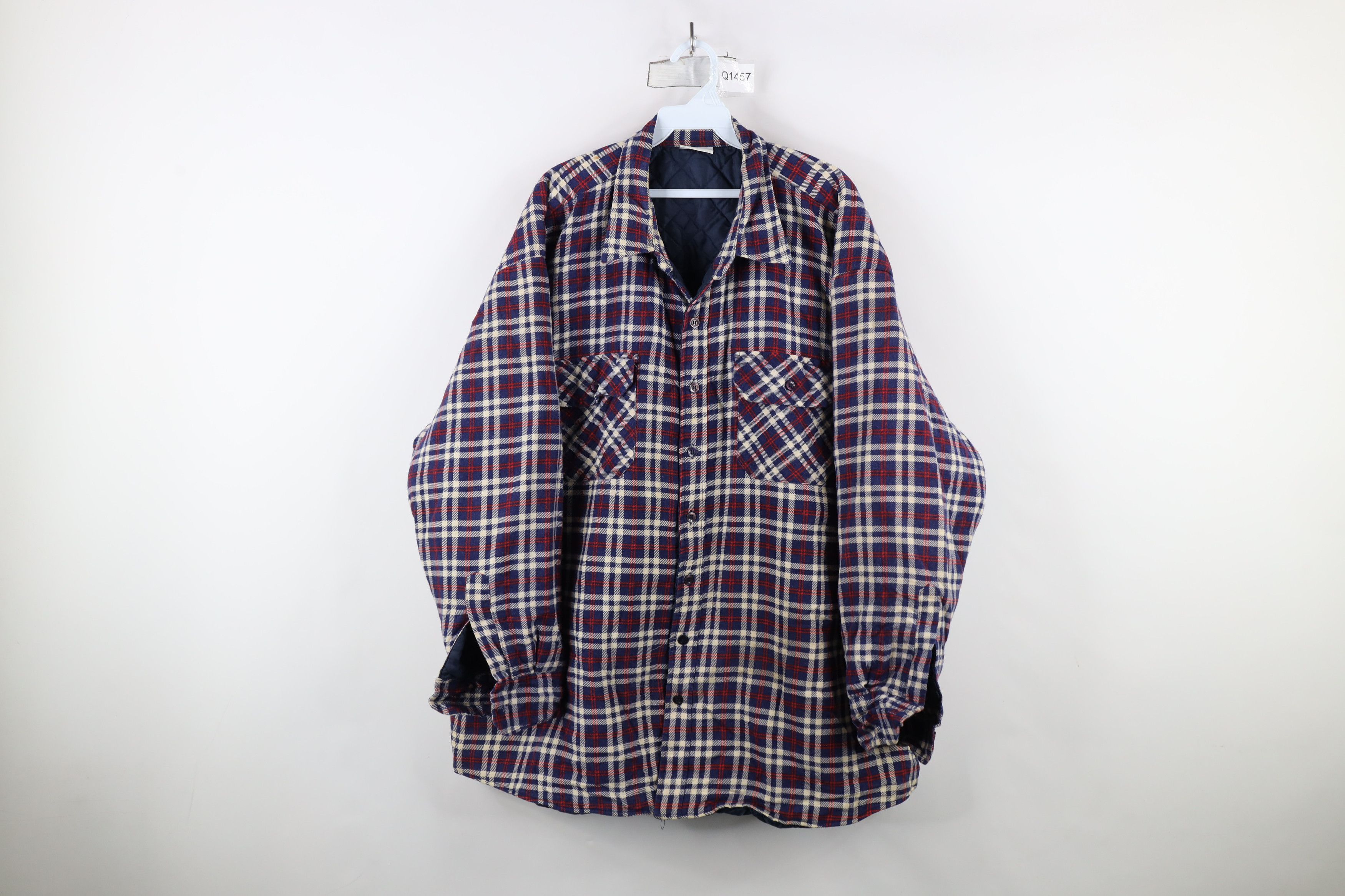 Vintage Vintage 90s Streetwear Flannel Button Shirt Jacket Shacket Size US XXL / EU 58 / 5 - 1 Thumbnail