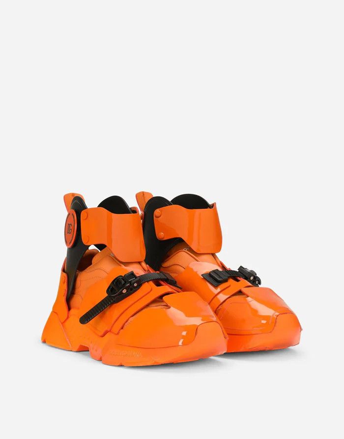 Dolce & Gabbana o1y0125 Logo Low-Top Sneakers in Orange/Black Size US 12 / EU 45 - 2 Thumbnail