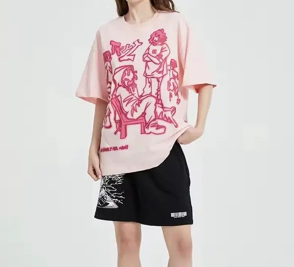 Japanese Brand Streetwear Funny Anime Cartoon Graphic Oversized T-Shirt y2k Size US M / EU 48-50 / 2 - 1 Thumbnail