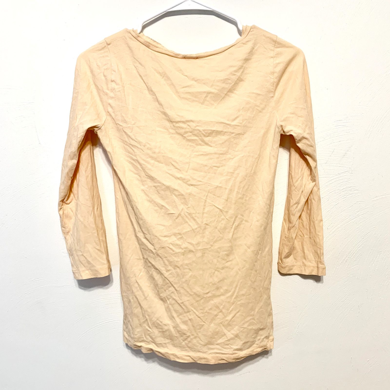 J.Crew J.Crew Shirt XS Blouse Cotton Pale Orange 3/4 Sleeve V Neck Size XS / US 0-2 / IT 36-38 - 5 Thumbnail