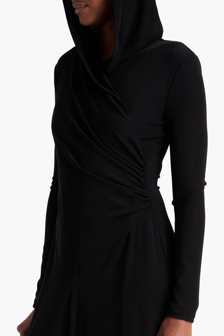 Tom Ford o1y0126 Hooded Midi Dress in Black Size XS / US 0-2 / IT 36-38 - 4 Thumbnail
