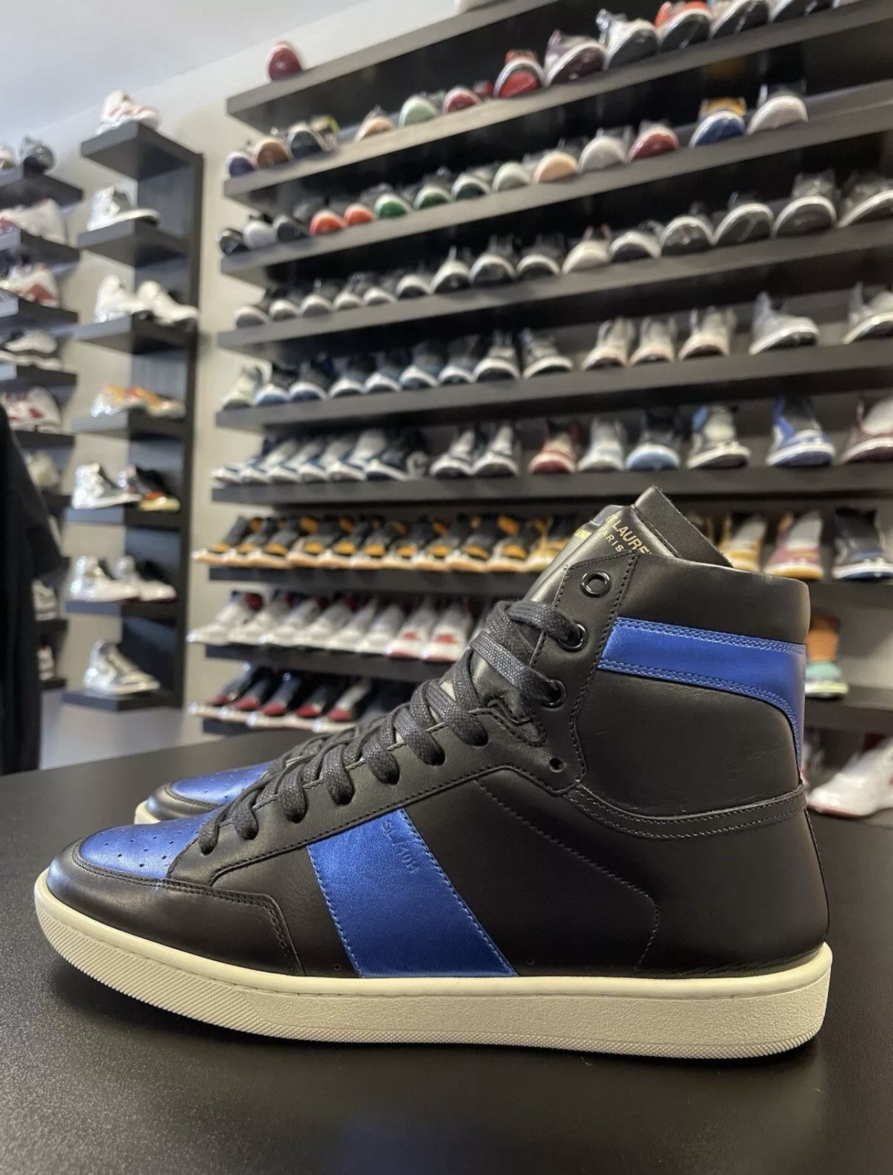 Size 42EU/9US Saint Laurent SL/10H Black Royal Blue