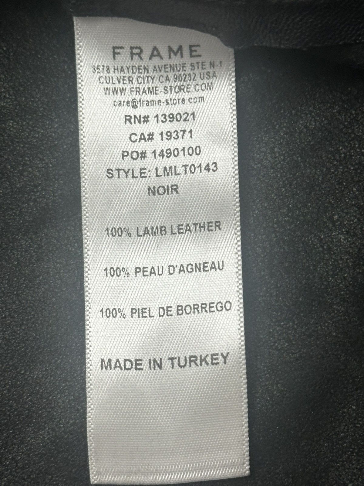Frame Frame Men's Lambskin Leather Modern Short Sleeve Full Zip Size US XL / EU 56 / 4 - 8 Thumbnail