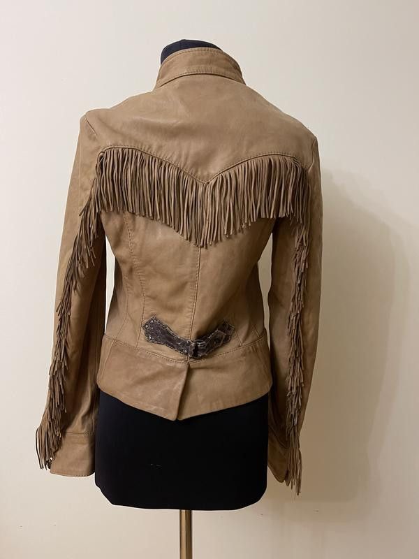 Pinko Tan genuine leather jacket brand PINKO IT sz 40 / sz S Size S / US 4 / IT 40 - 3 Thumbnail