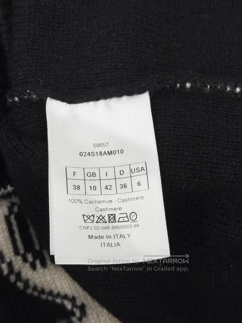 Dior Dior Black back tassel 8-character cashmere sweater Size XS / US 0-2 / IT 36-38 - 5 Thumbnail