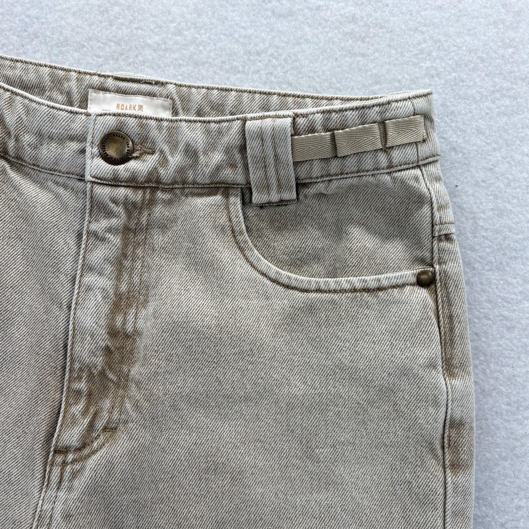 Roark Roark Carpenter Straight Jeans Womens 26 Beige High Rise Denim Workwear Jeans Size 26" / US 2 / IT 38 - 4 Thumbnail