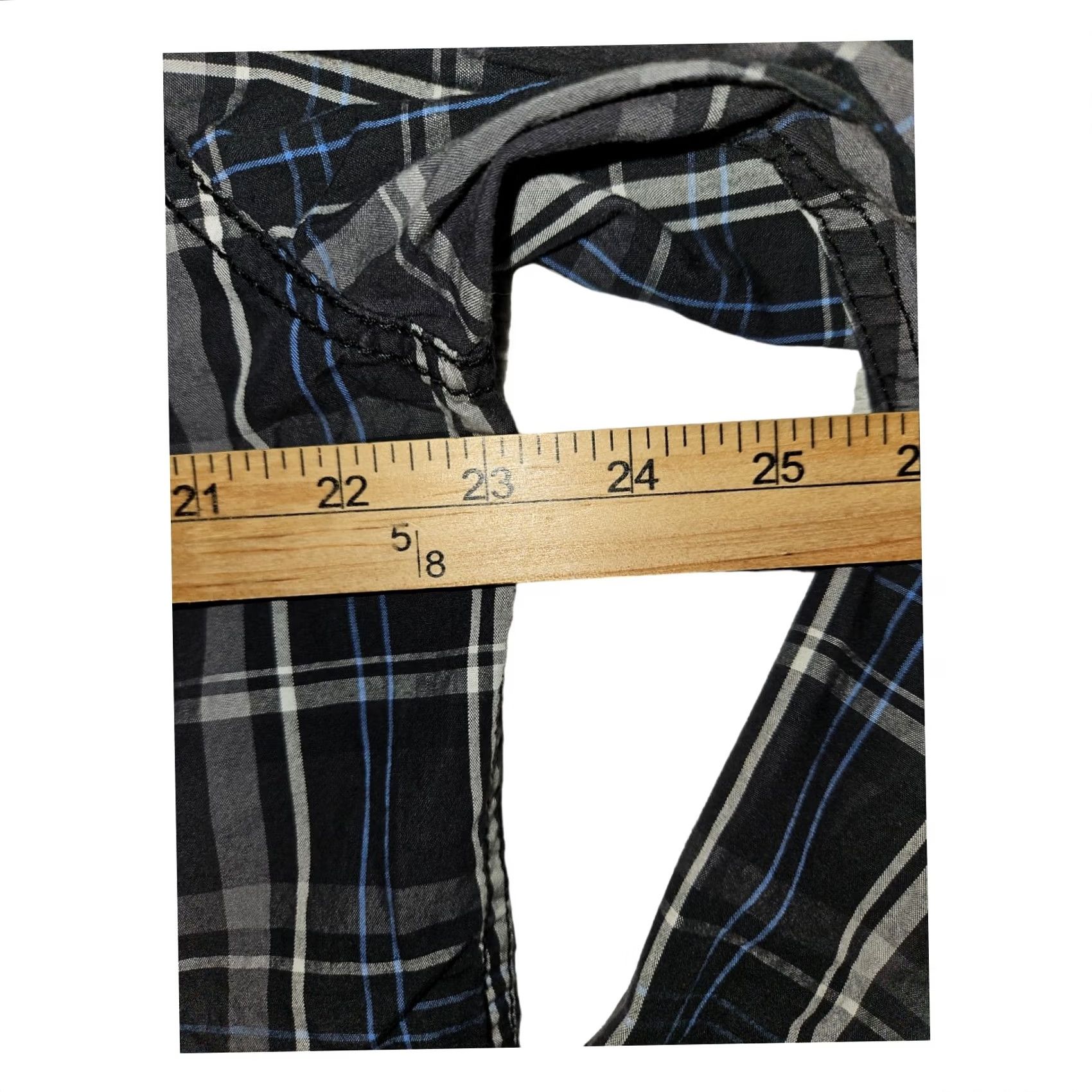 Vintage VINTAGE? No. (Original has no vintage indicator) - Buckle BKE Button-Up Shirt Black Plaid XL Long Sleeve Athletic Fit Roll Tab Mens Shirt Size US XL / EU 56 / 4 - 3 Thumbnail