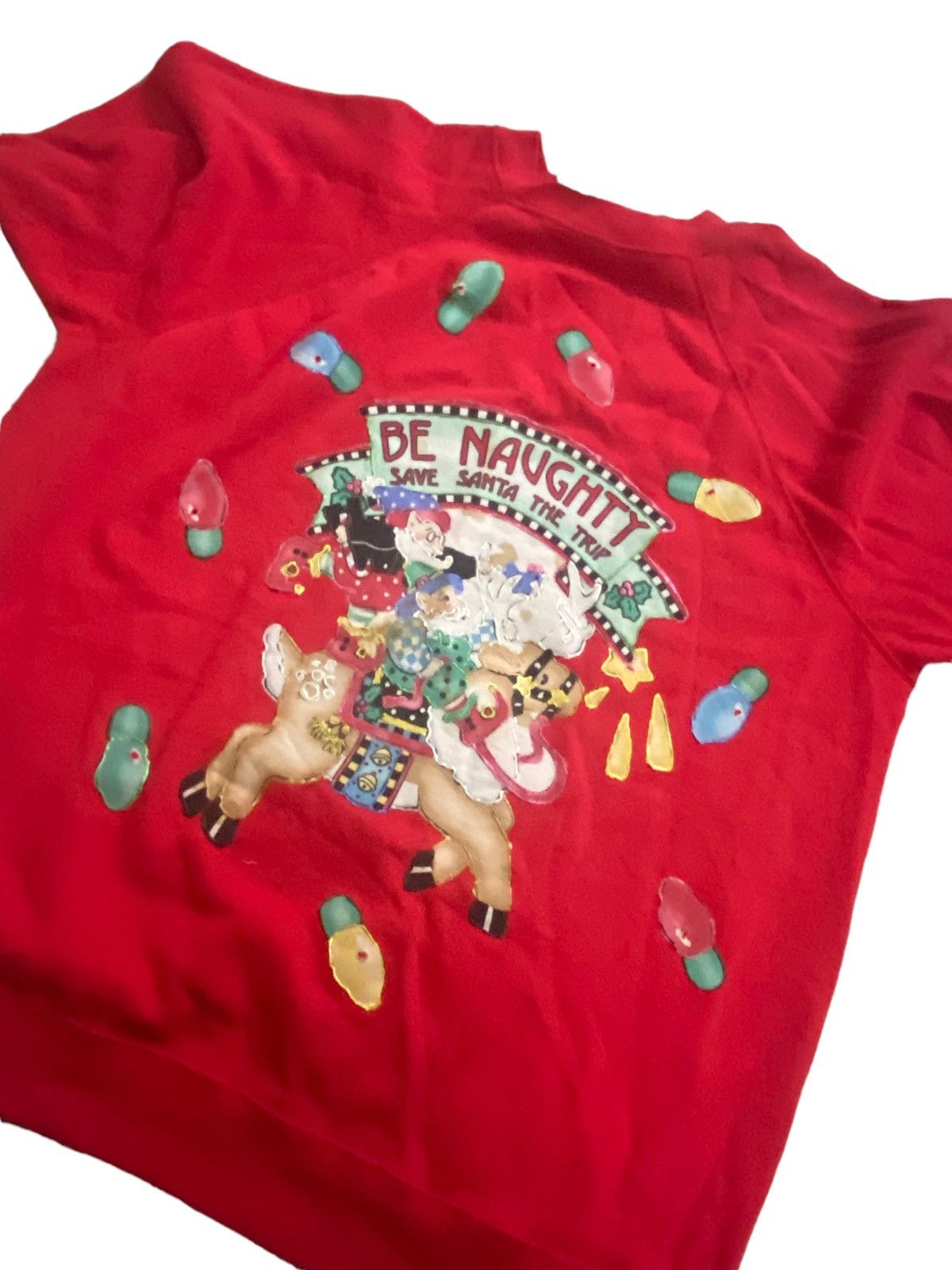 Vintage Vintage Be Naughty Save Santa The Trip Sweatshirt Size US XL / EU 56 / 4 - 6 Thumbnail