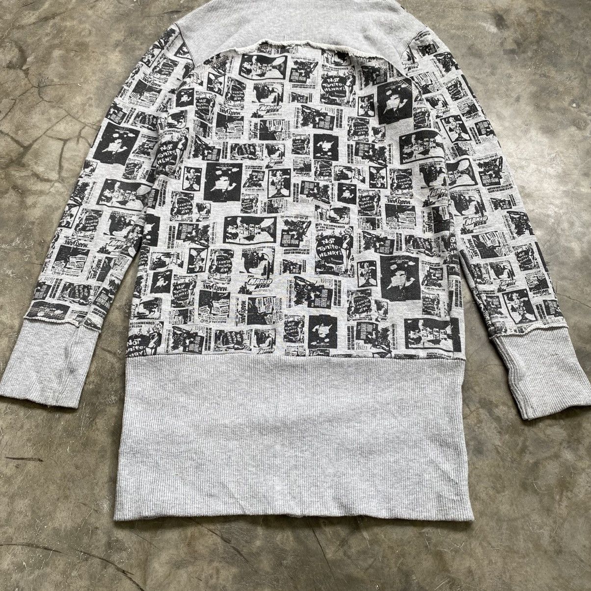 Hysteric Glamour 2000s SPIGA Grey Punk Style Newspaper Print Full Zip Hoodie Size US M / EU 48-50 / 2 - 7 Thumbnail