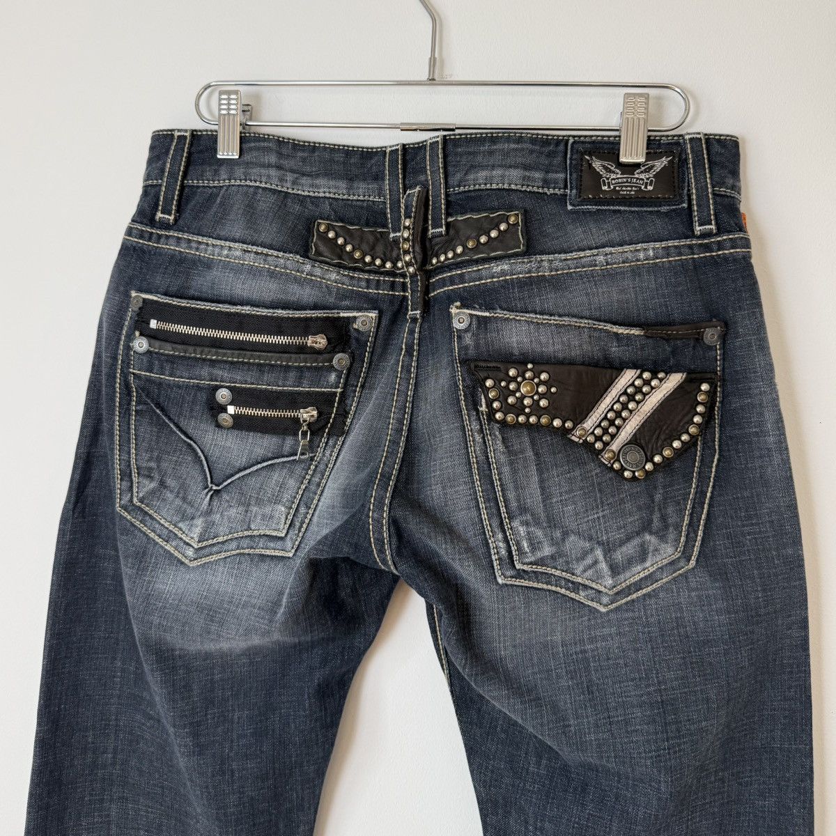 Robins Jeans Robin’s Jeans Racer Faded Leather Accent Bootcut Denim Y2K Size US 34 / EU 50 - 3 Thumbnail