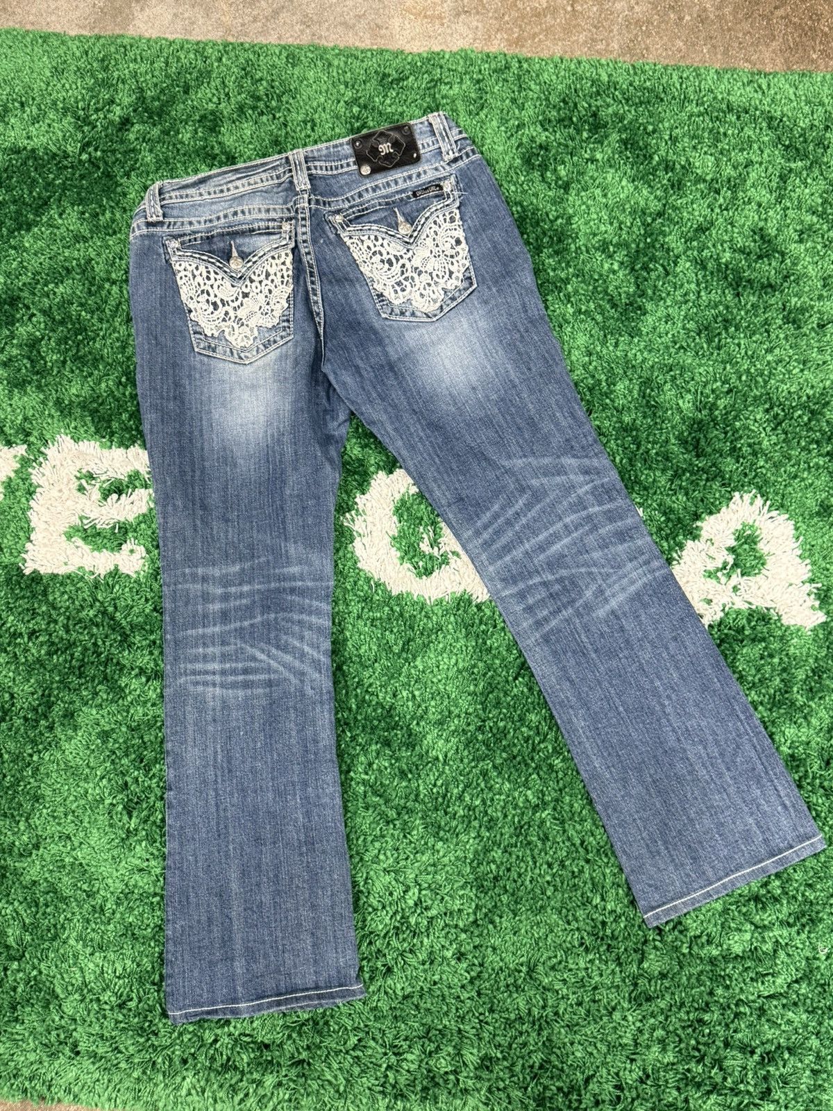 Miss Me Miss Me Embroidered Web Flap Pocket Contrast Stitch Denim 34 Size 34" / US 12 / IT 48 - 2 Thumbnail