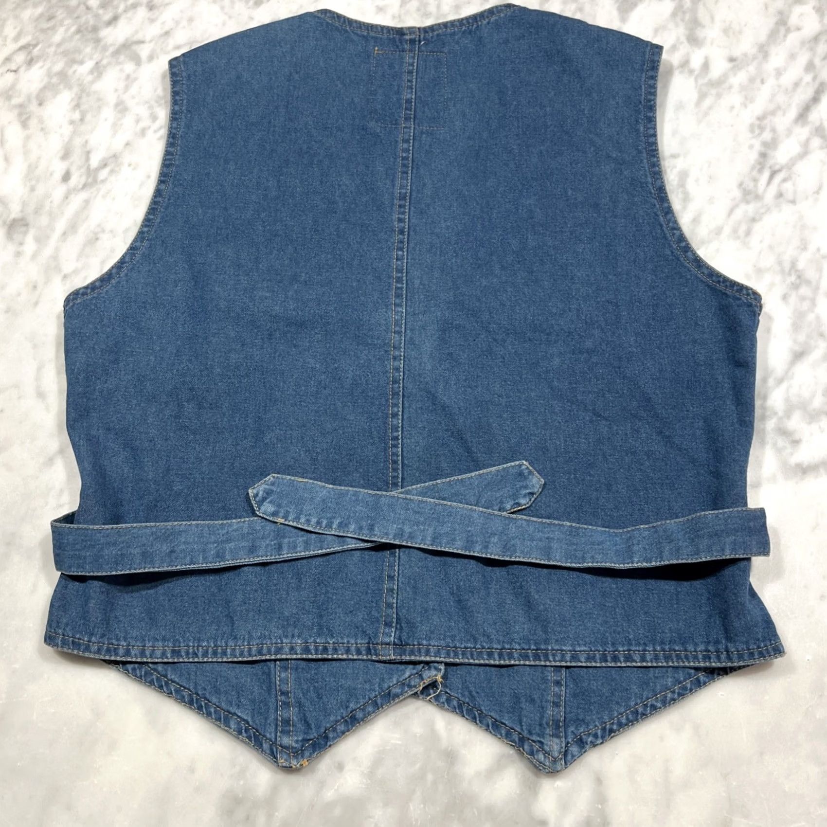 Denime VINTAGE Desert West Vest Women M Blue Buffalo Buttons Denim Size M / US 6-8 / IT 42-44 - 7 Thumbnail