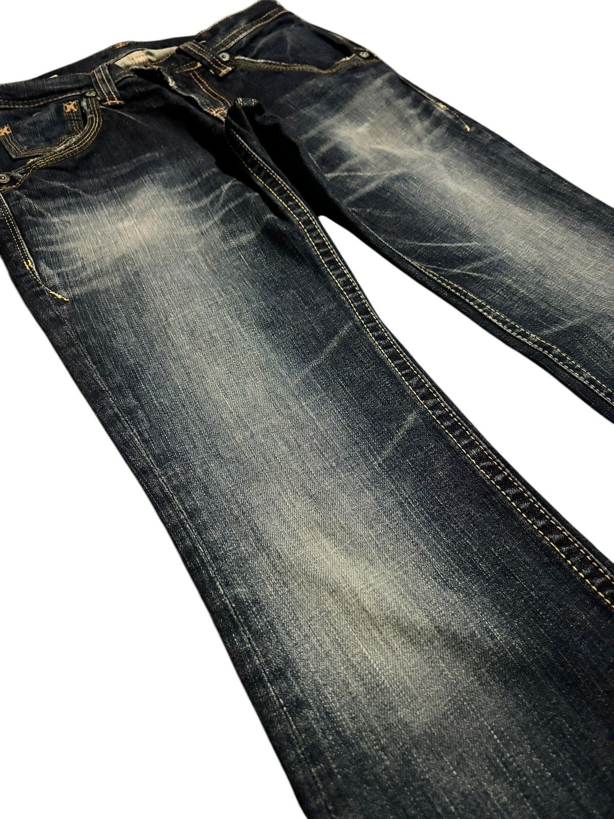 Beauty Beast × Japanese Brand × Vintage Japanese Domingo Flared Bootcut Faded Jeans Denim Size US 30 / EU 46 - 4 Thumbnail