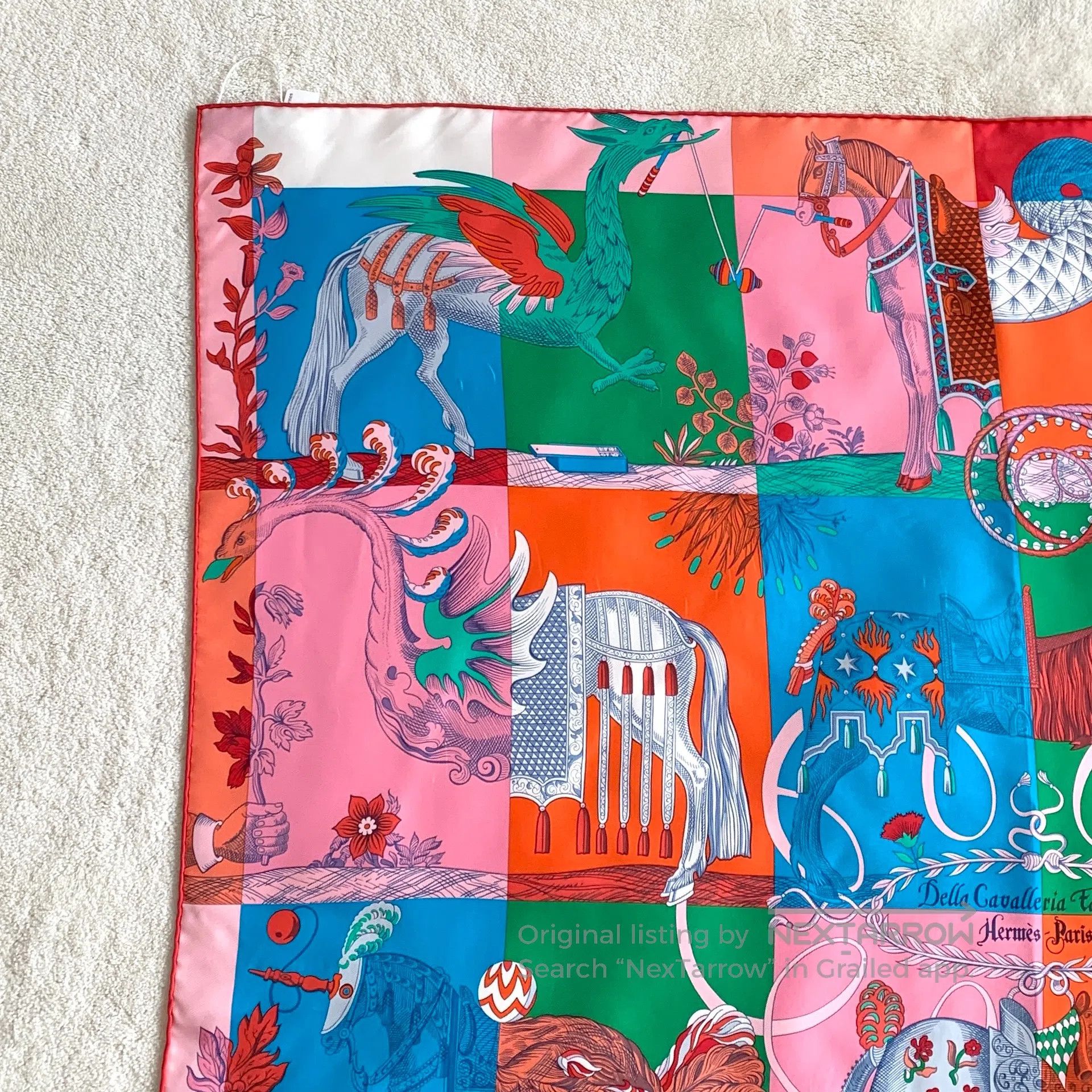 Hermes Hermes Colorful Magic Horse Knight Printed Silk Scarf| Size ONE SIZE - 4 Thumbnail