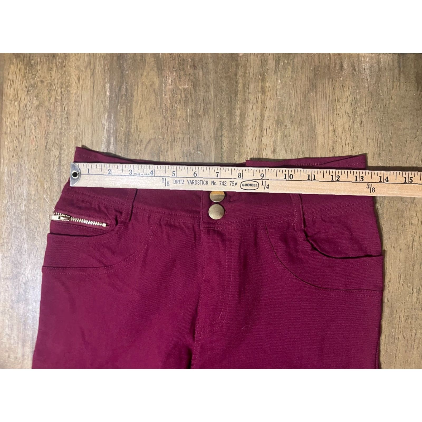 Vintage Bottom Sharp Pants Women's Large Red Skinny Zip Pockets Casual Travel Size 36" / US 14 / IT 50 - 4 Thumbnail