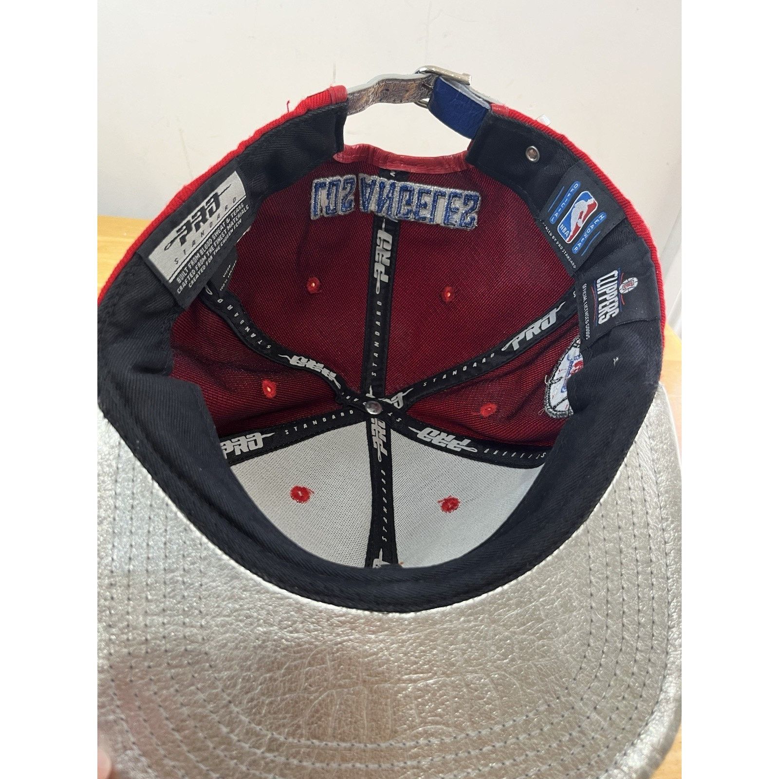 Pro Standard LA Clippers Red Hat Leather Bill NBA Pro Standard Leather Size ONE SIZE - 5 Thumbnail
