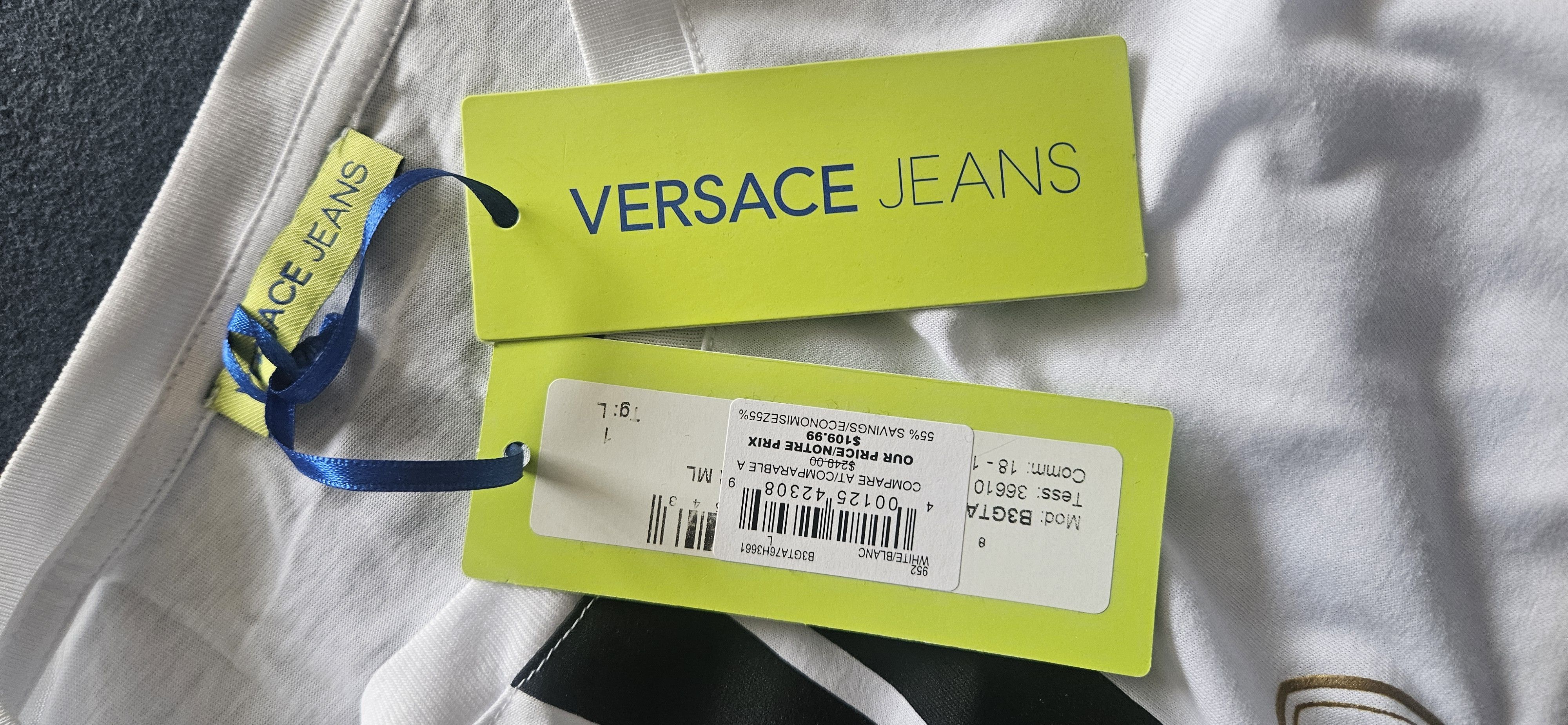 Versace Jeans Couture Versace Jeans White Long Sleeve T-Shirt Size US L / EU 52-54 / 3 - 4 Thumbnail