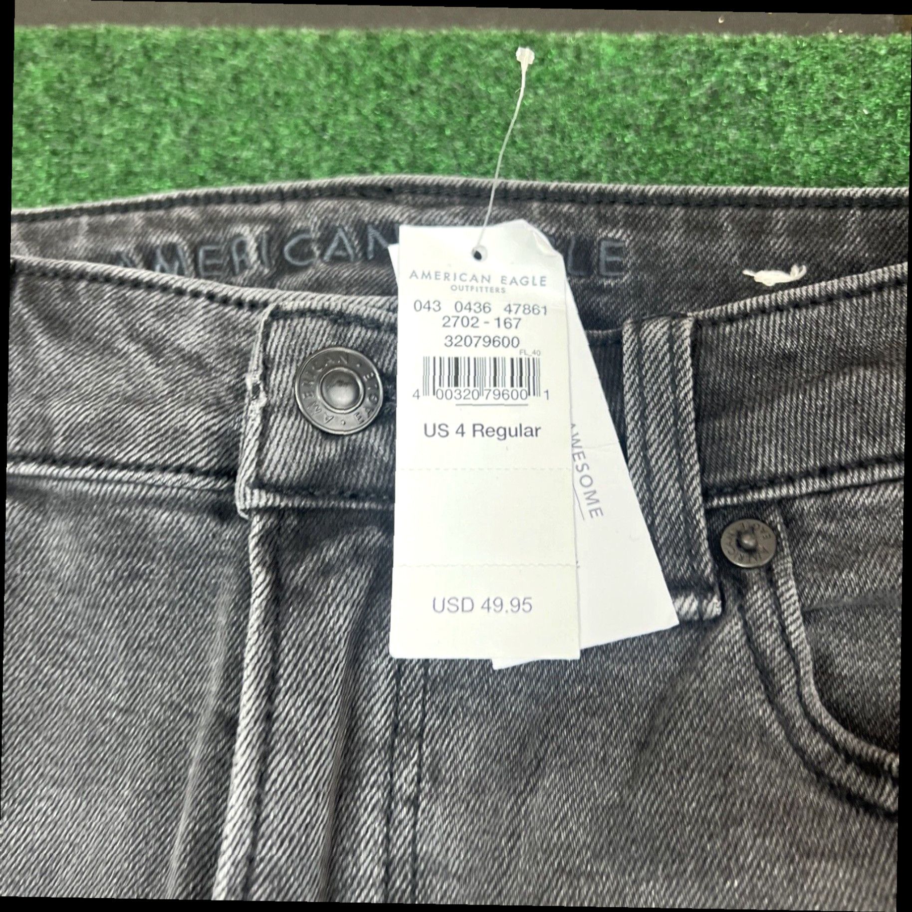American Eagle Outfitters NWT American Eagle Baggy Mom Jeans Black Wash Sz 4 Regular Comfort Stretch Waist Size 27" / US 4 / IT 40 - 2 Thumbnail
