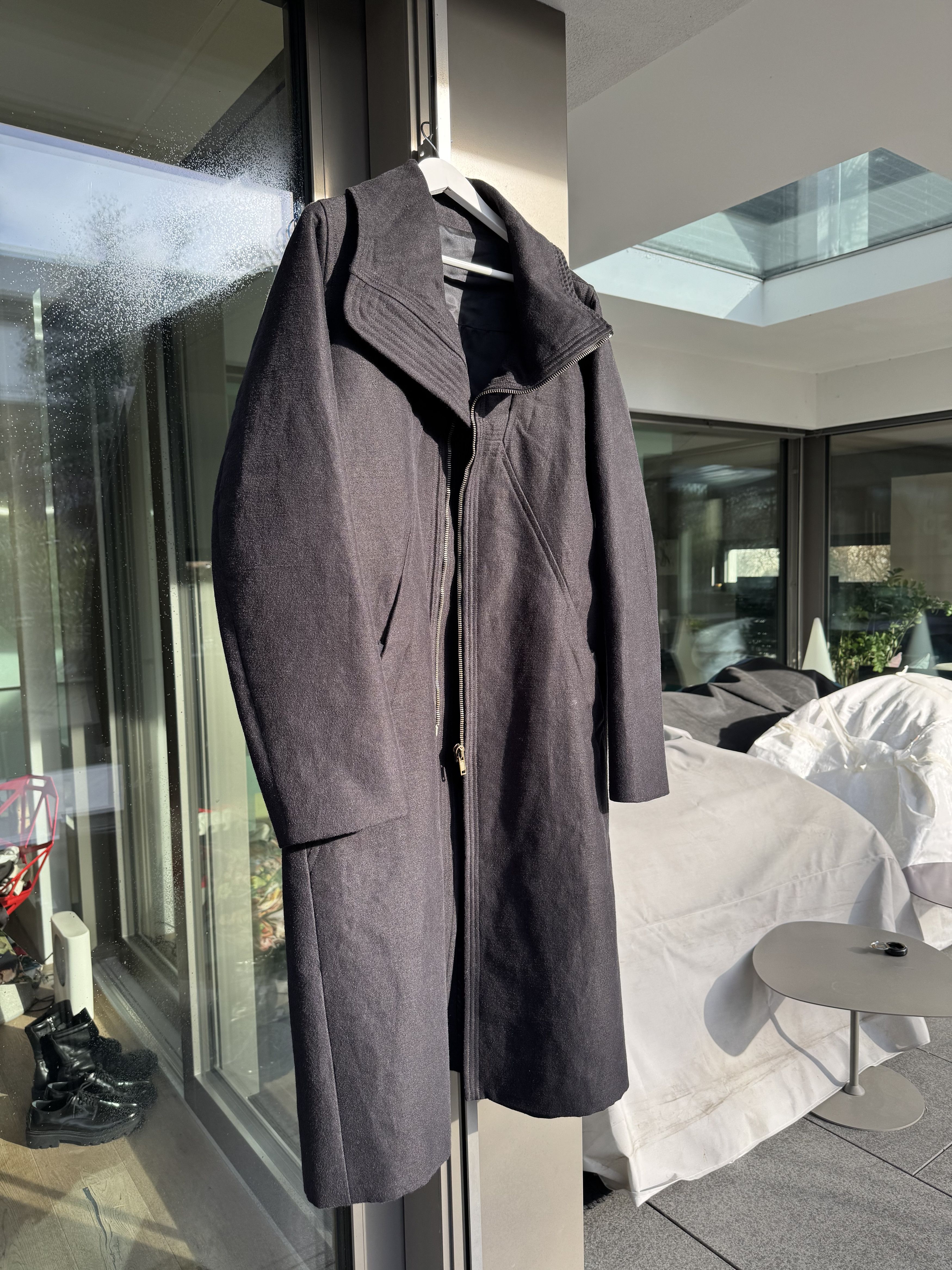 Rick Owens Rick Owens Long Black Ramie Winter Coat Size US L / EU 52-54 / 3 - 3 Thumbnail