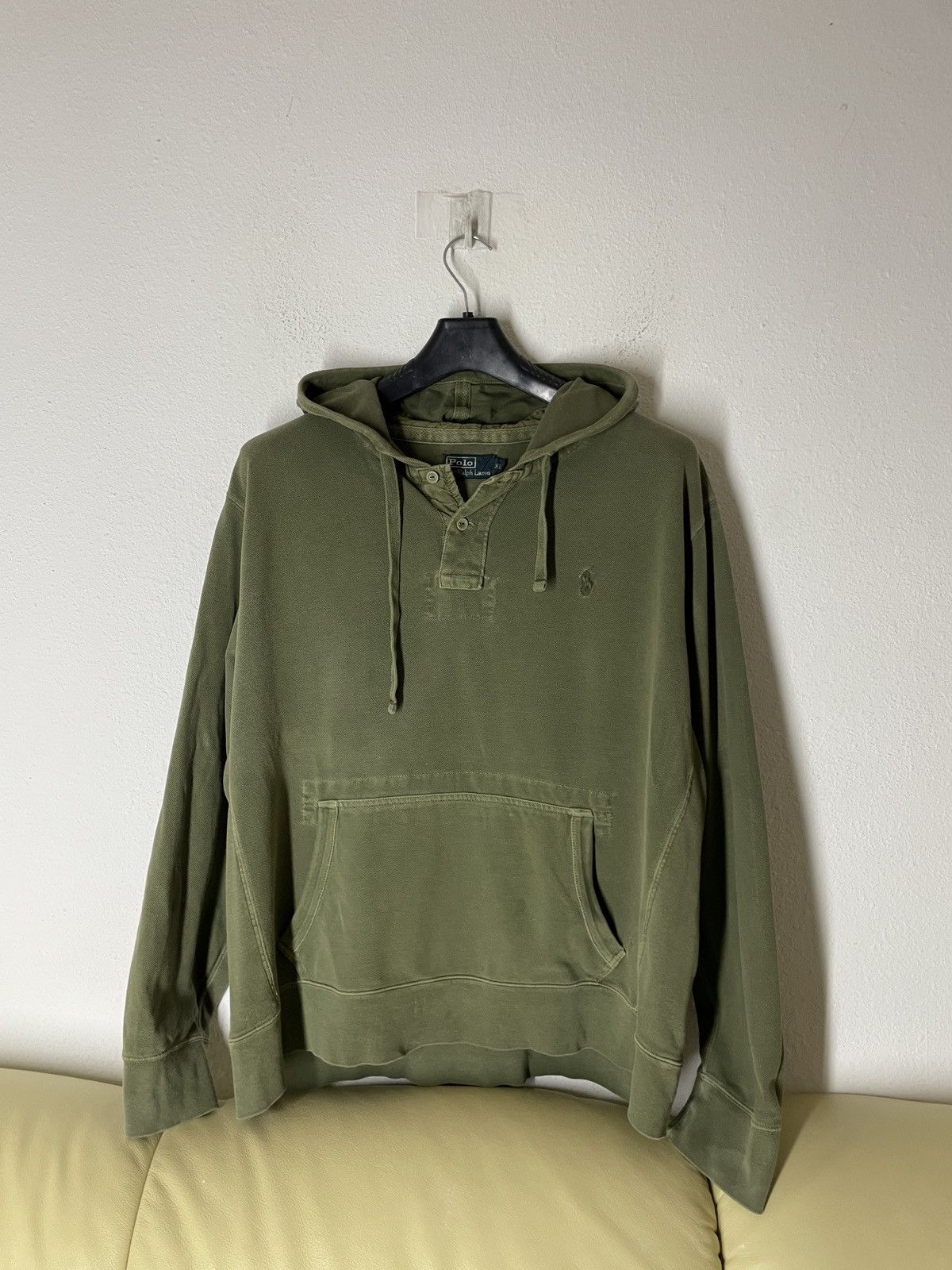 Polo Ralph Lauren Polo Ralph Lauren pique Vintage Olive Green Hoodie 90s Size US XL / EU 56 / 4 - 13 Thumbnail