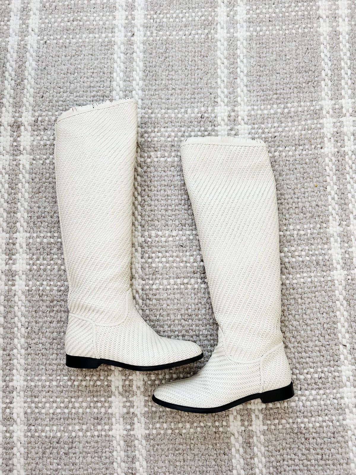 Dior Dior Leather Fringe Cream Riding Boots Size US 5.5 / IT 35.5 - 3 Thumbnail