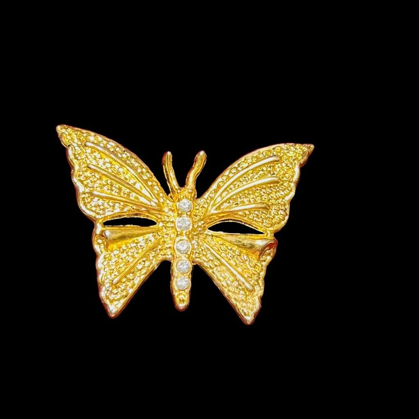 & Other Stories Vintage AAI Gold tone Clear Rhinestone Butterfly Brooch Pin Size ONE SIZE - 1 Thumbnail