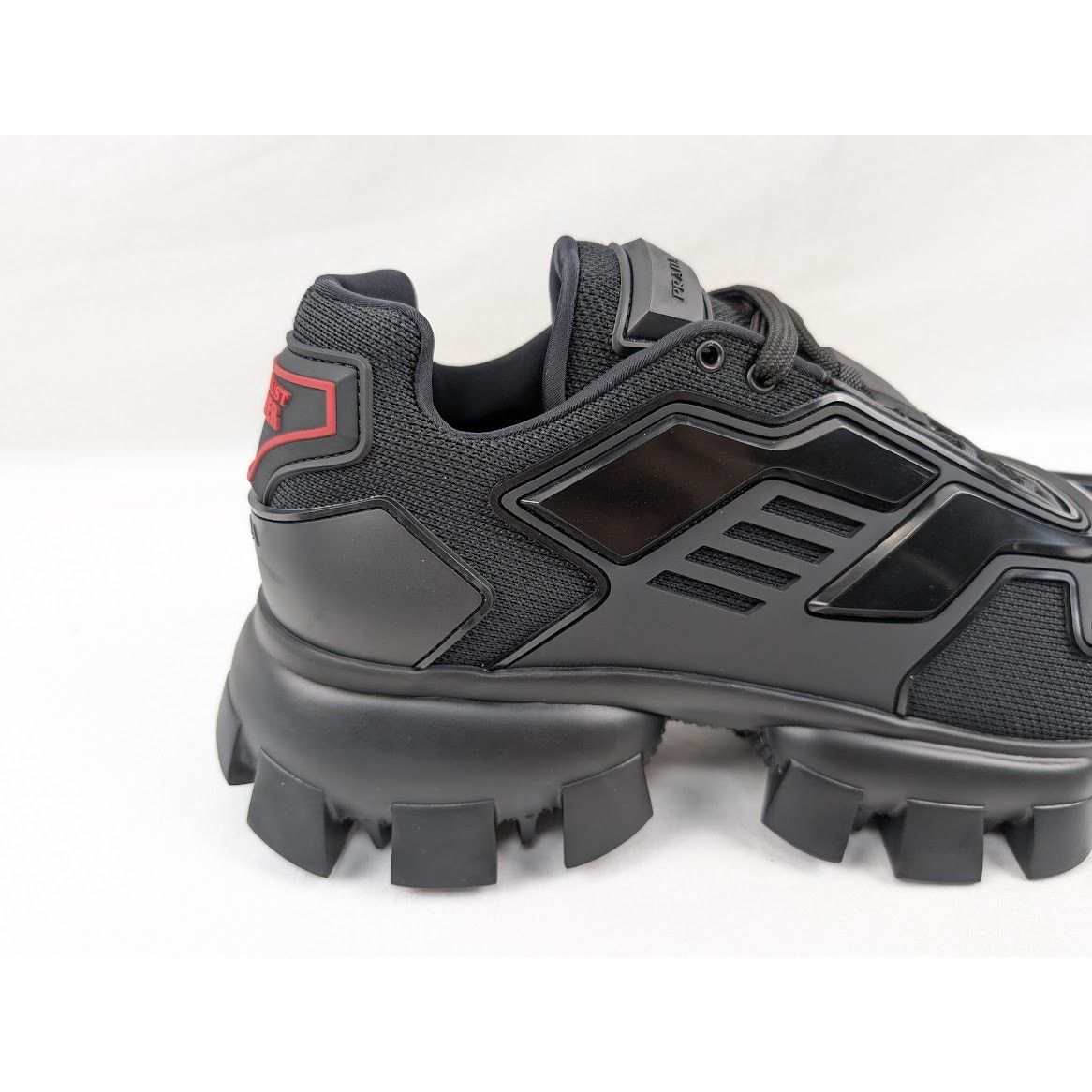 Prada o1rshd1 Cloudbust Thunder Rubber Knit Sneakers in Nero Size US 12 / EU 45 - 4 Thumbnail