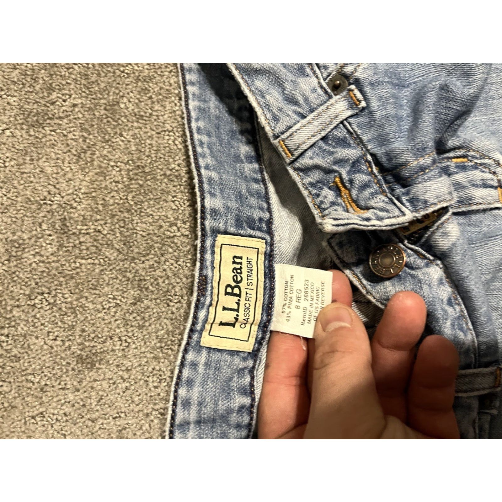 Vintage VINTAGE L.L. Bean Straight Crop Jeans Women Medium Blue 90s Logo Pockets Size 30" / US 8 / IT 44 - 5 Thumbnail