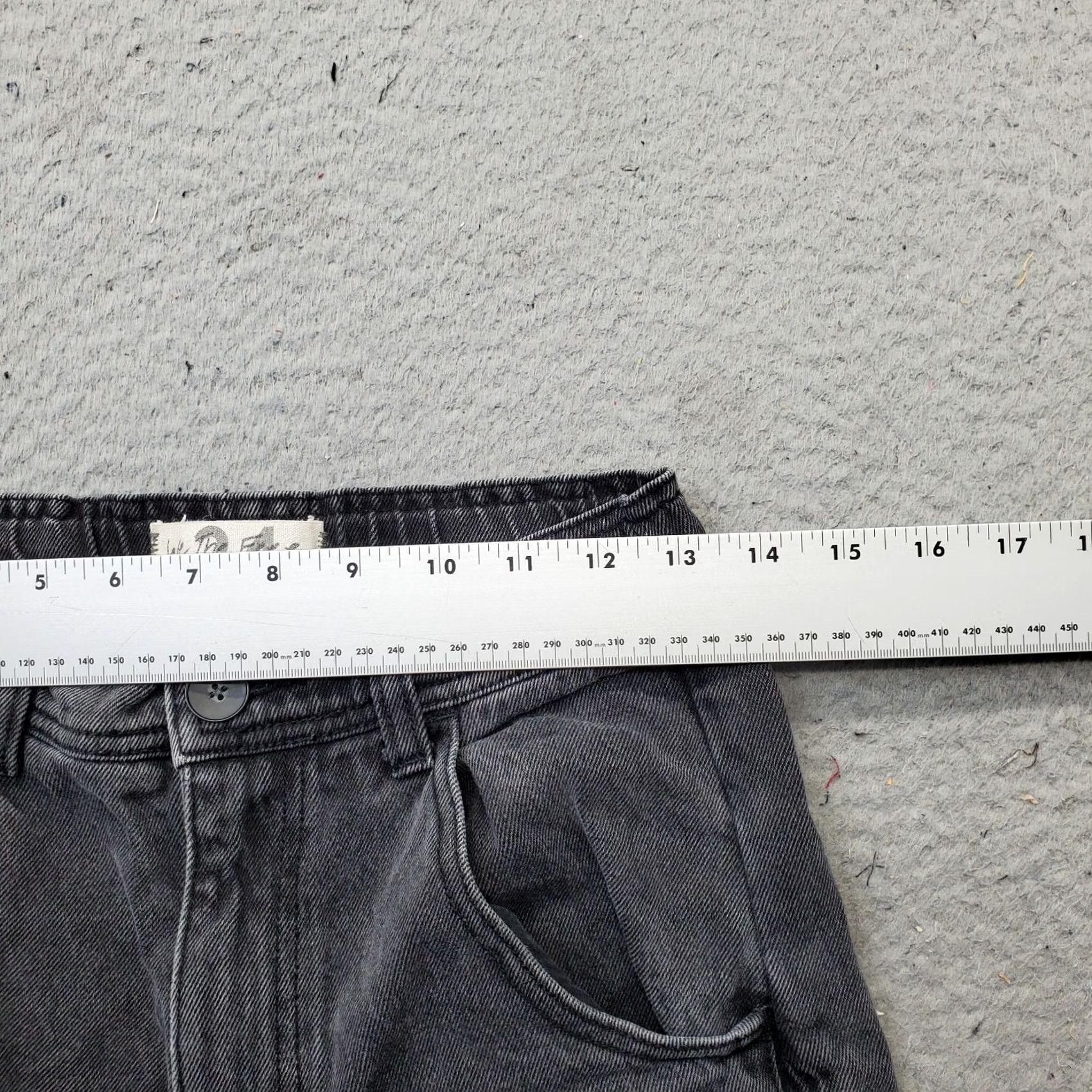 Levi's Levi's We The Free Baggy Jeans Women Size 24 Black Denim High Rise Elastic Waistband 5-Pocket Straight Inseam 23" Size 42" / US 20 - 6 Thumbnail
