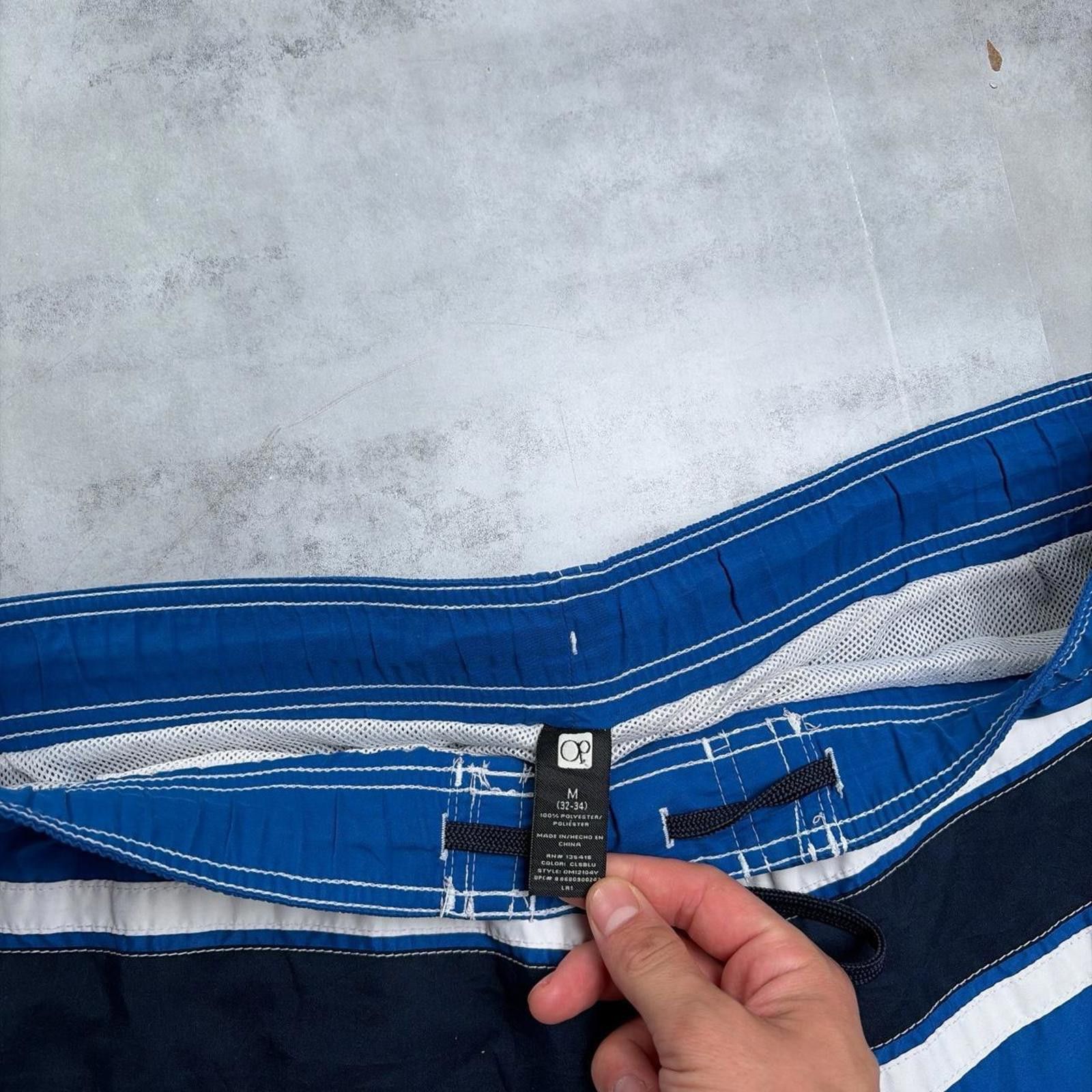 Ocean Pacific Y2K Navy Ocean Pacific Surf Baggy Striped Board Shorts Size US 32 / EU 48 - 5 Thumbnail
