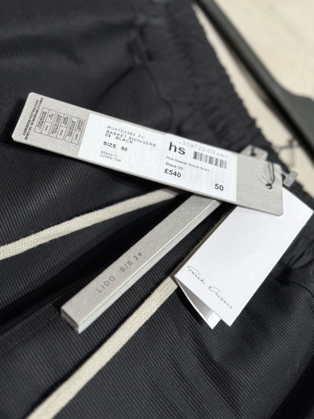Rick Owens SS24 LIDO SHORTS BLACK MILK MAINLINE Size US 33 - 5 Thumbnail
