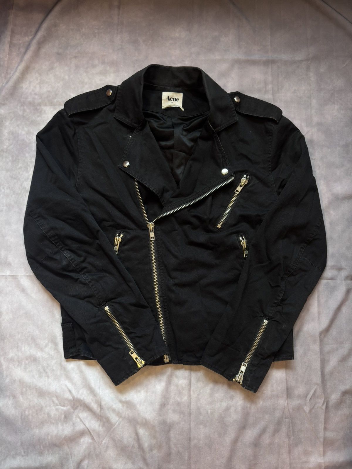 Acne Studios Acne Studios "Pop Classics" Cotton Canvas Biker Jacket Size US S / EU 44-46 / 1 - 2 Thumbnail