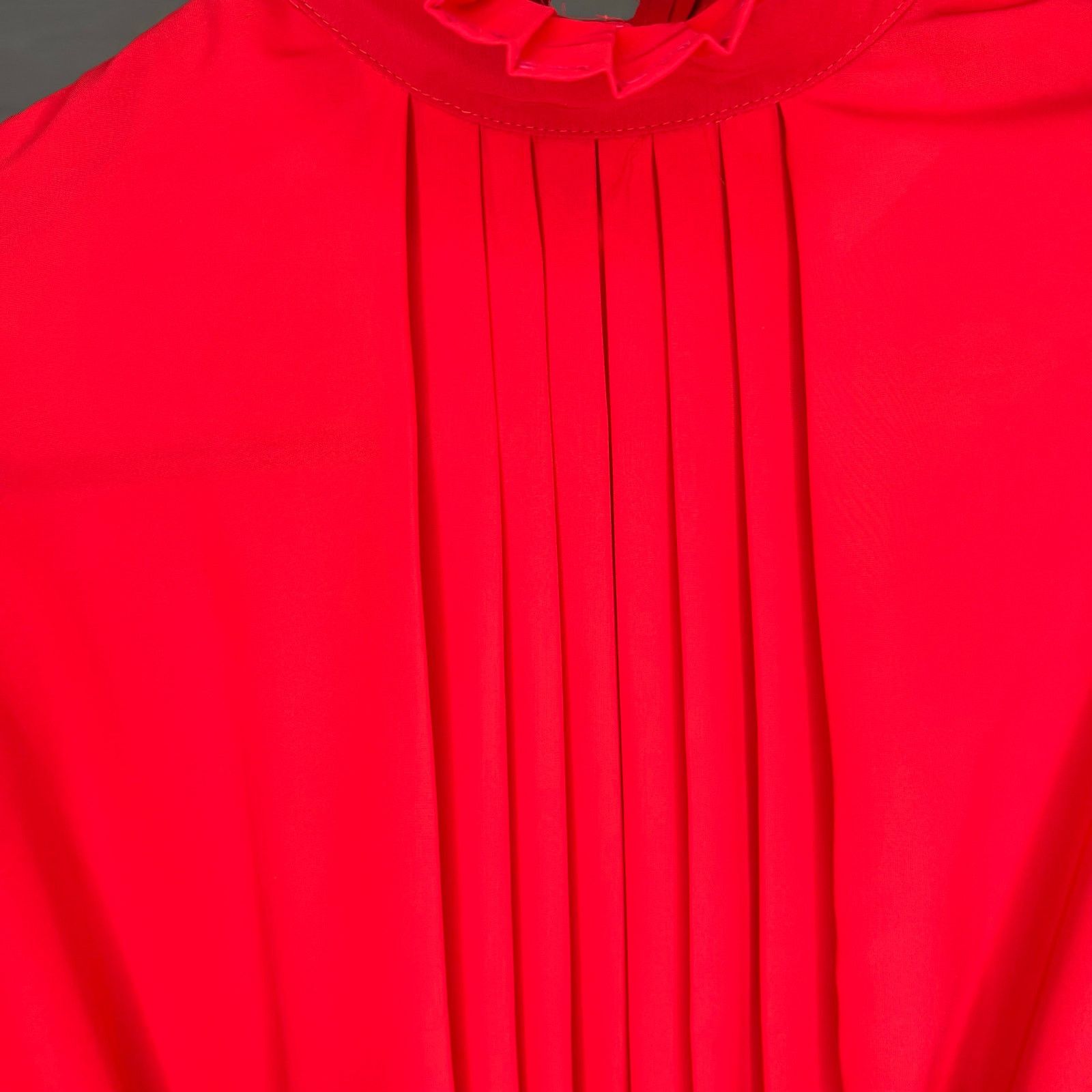 Other First Glance 80’s red pleated high neck blouse Size Small Size S / US 4 / IT 40 - 6 Thumbnail