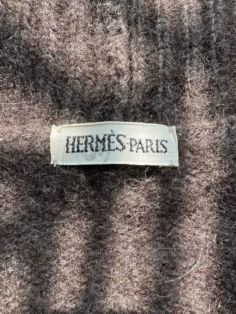 Hermes Hermes Deep V Cashmere Alpaca Mixed Knit Top, Women's, Dar Size S / US 4 / IT 40 - 8 Thumbnail