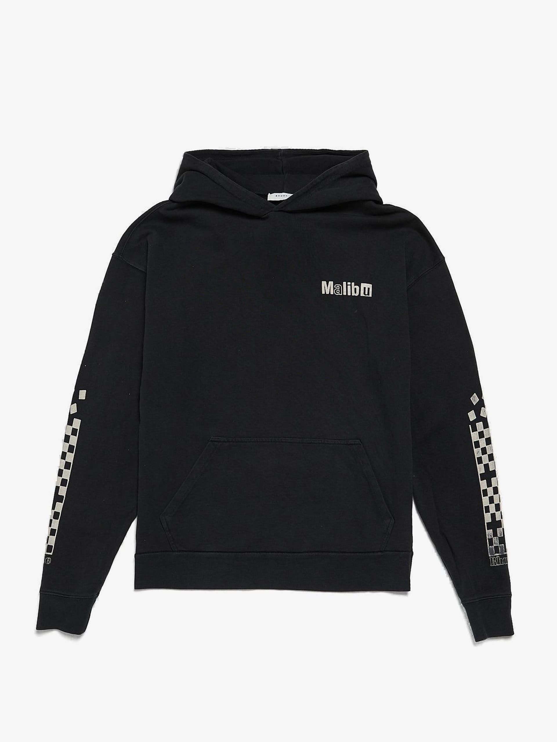 Rhude Black Cotton Faded Malibu Sleeve Printed Hoodie | Grailed