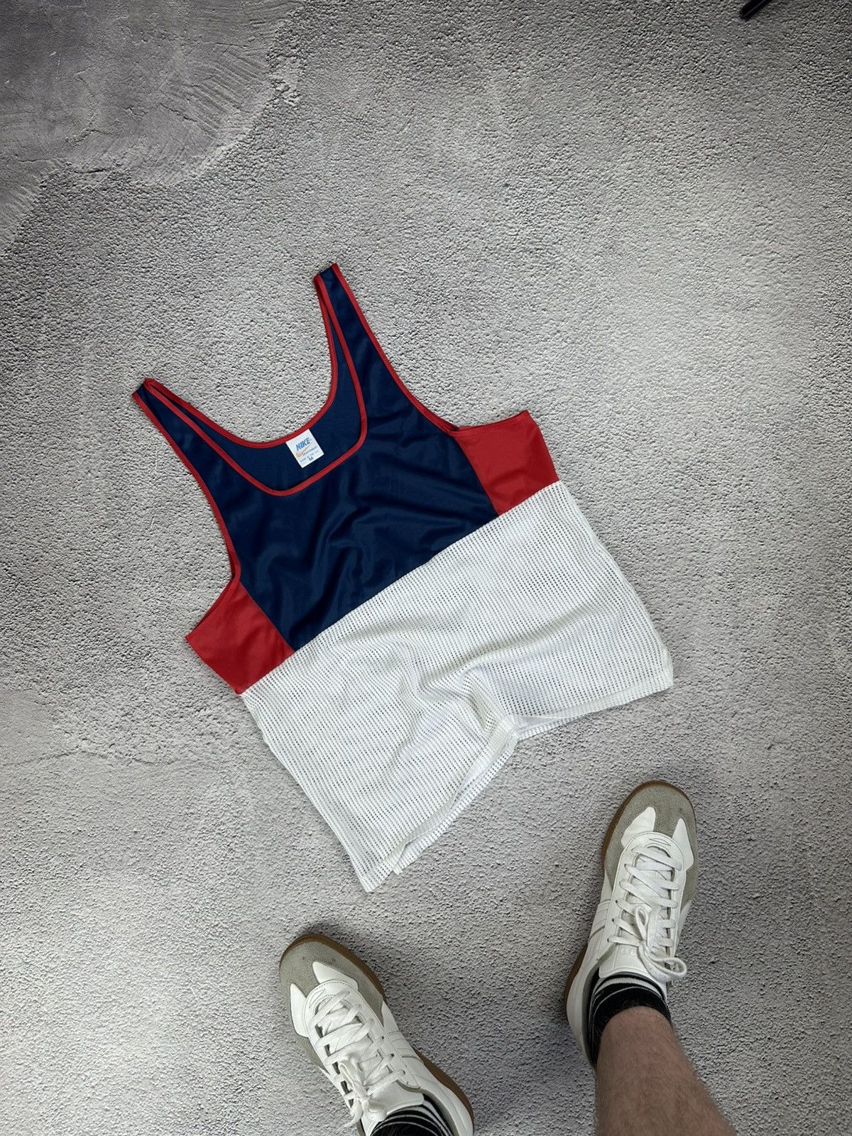 Nike × Vintage Vintage Nike Sportswear Mesh Tank UK Made (80s/90s) Size US M / EU 48-50 / 2 - 1 Thumbnail