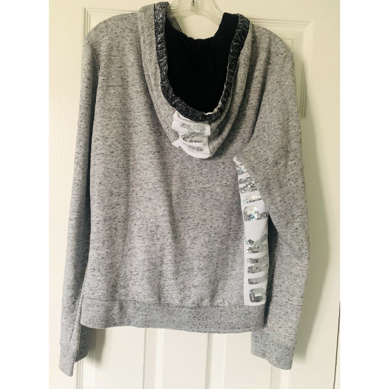 Victoria's Secret VINTAGE Victoria's Secret Pink Full Zip Bling Sequin Sweatshirt Hoodie Gray L Womens Size L / US 10 / IT 46 - 5 Thumbnail