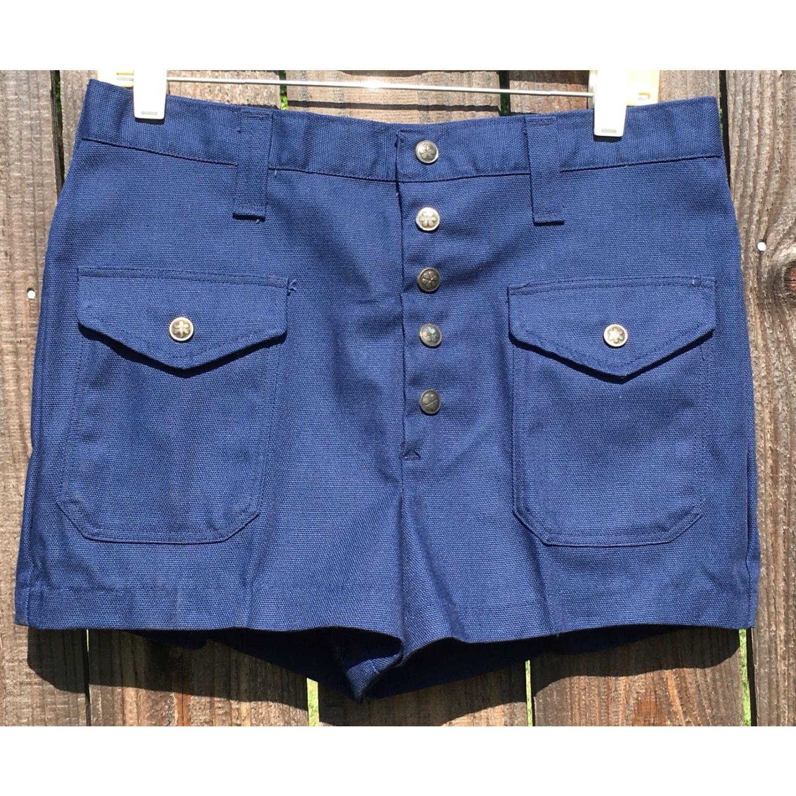Wrangler VINTAGE Wrangler Shorts High Waist Lady 16 32" Waist Blue Rockabilly 60s 70s Short Womens Denim Snap Fly Mid Century Size 38" / US 16 / IT 52 - 6 Thumbnail