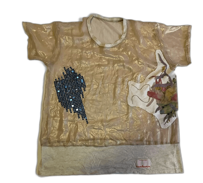 Yohji Yamamoto Net Mesh T-Shirt with Embroidery and Sequins Size XL / US 12-14 / IT 48-50 - 1 Thumbnail