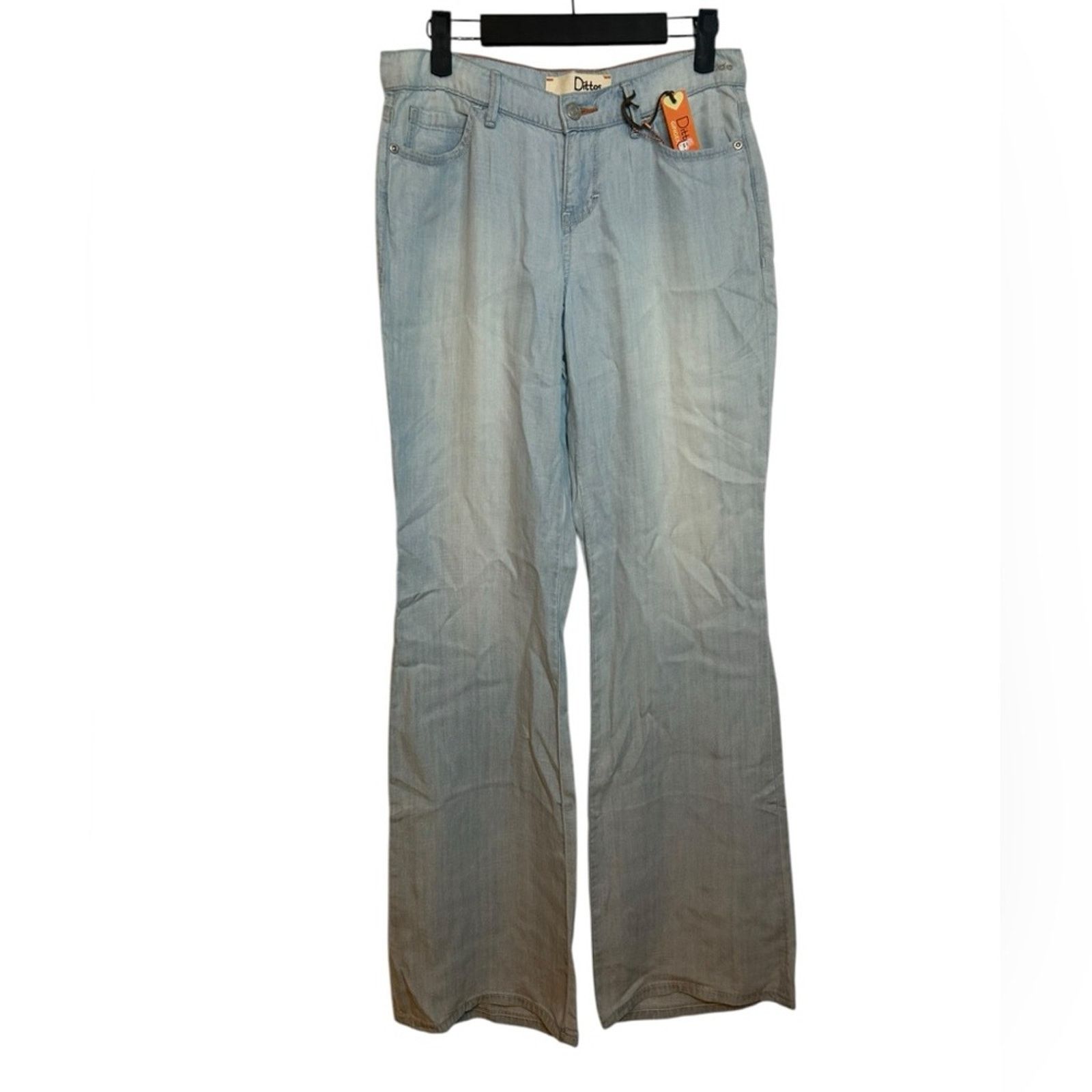 Other Nwt Dittos Mid Rise Chambray Flare Pants Size 25" / US 0 / IT 36 - 1 Thumbnail