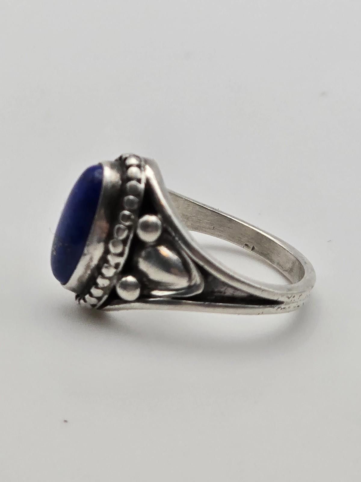 Other Navajo Sterling Silver Lapis Ring by Derrick Gordon – Size 7 Size ONE SIZE - 4 Thumbnail