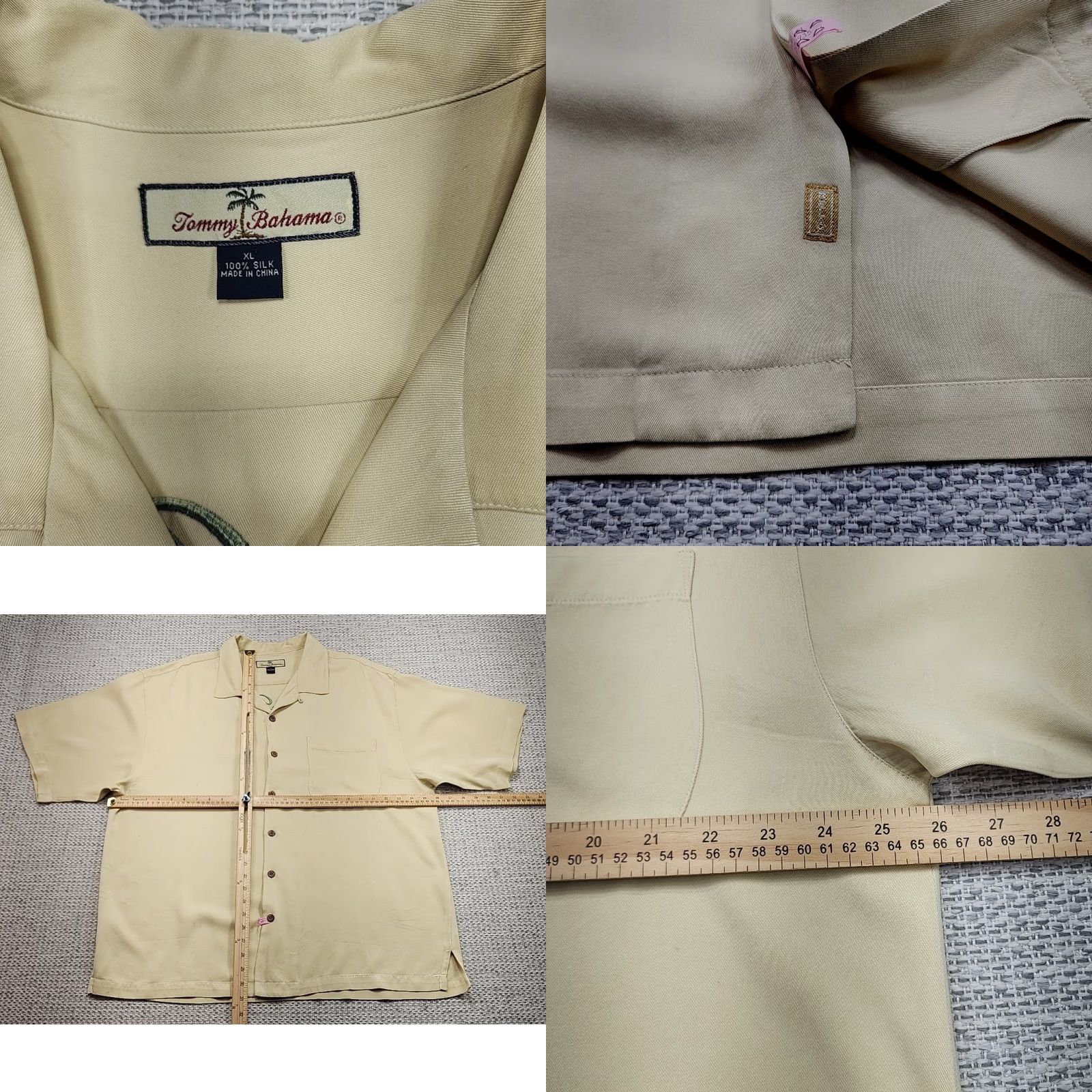 Tommy Bahama VINTAGE Tommy Bahama Shirt Mens XL Beige Date Palm Classic Golf Short Sleeve Aloha 90s Beach California Hawaiian Outdoor Retro Dad Mens Size US XL / EU 56 / 4 - 8 Thumbnail