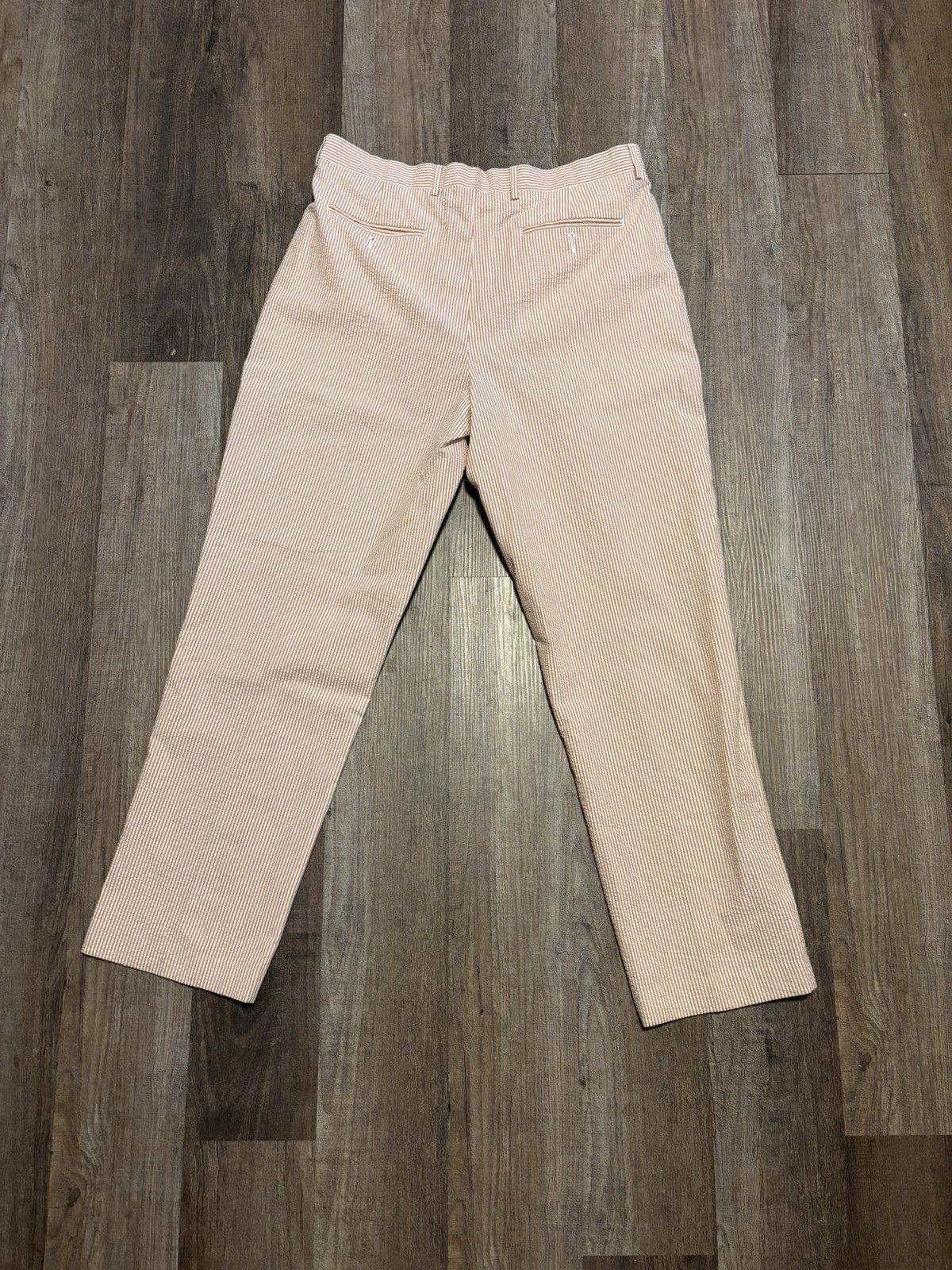 Other Linea Uomo Seersucker Dress Pants Peach White Size US 36 / EU 52 - 3 Thumbnail